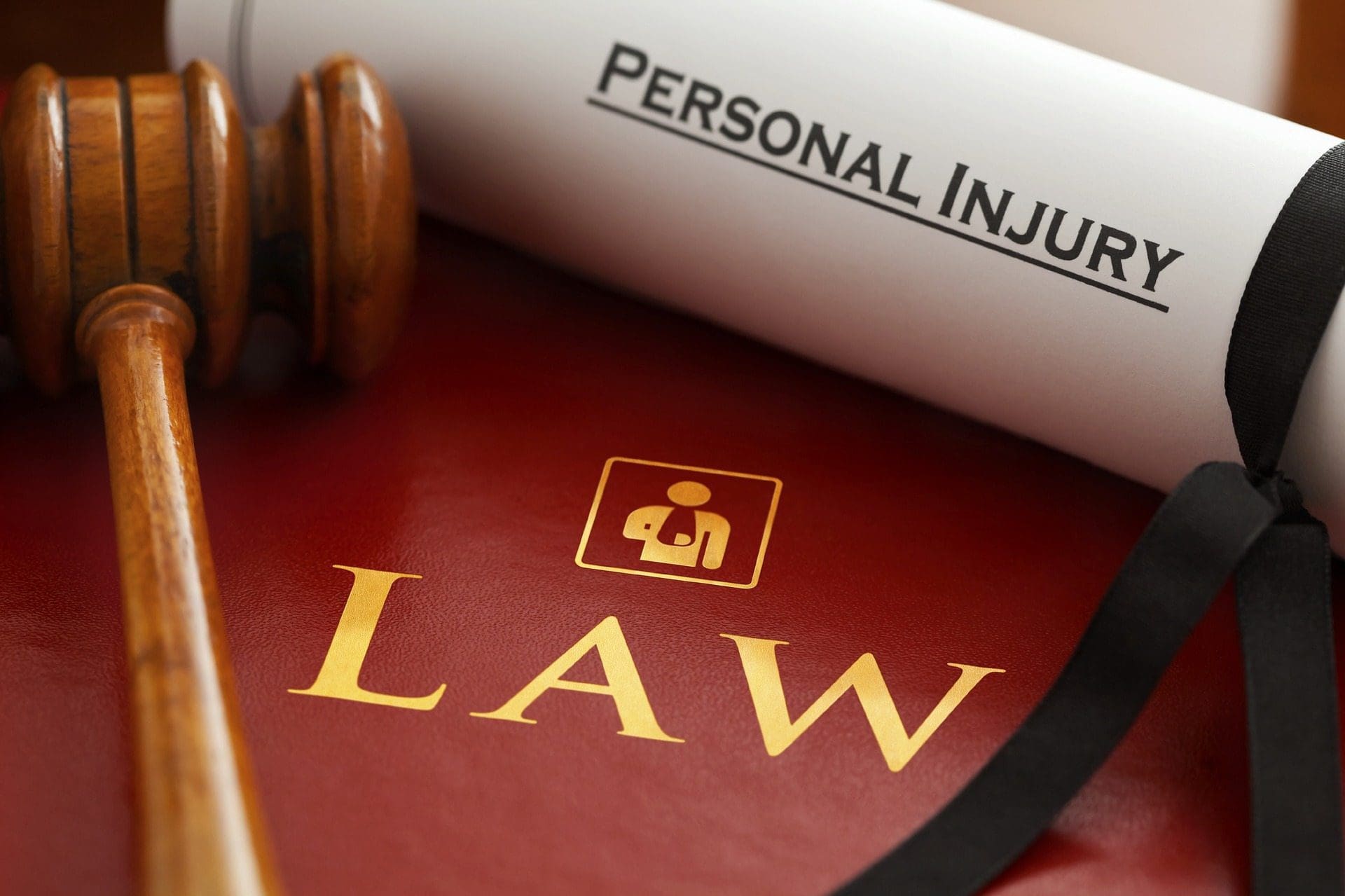 blog picture of gavel, law book, and scroll that says personal injury
