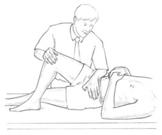 Figura 4 17 MET Tratamiento del músculo piriforme con imagen supina del paciente 1