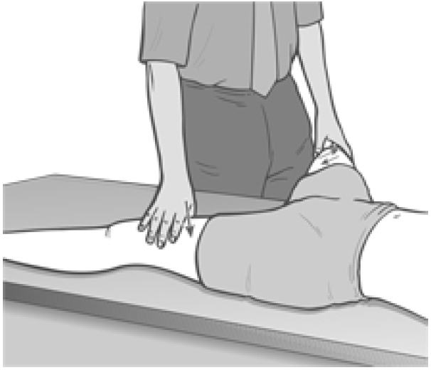 Figure 4.4 Position for Treatment of Shortness in Adductors of the Thigh